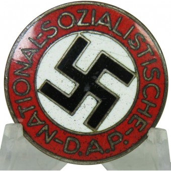 M 1/42 NSDAP member badge with tomato red enamel. Espenlaub militaria