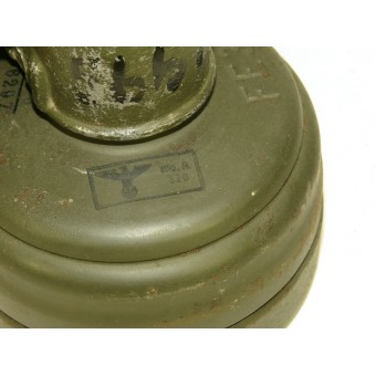 DAK tropical camouflaged gasmask cannister with gasmask. Espenlaub militaria
