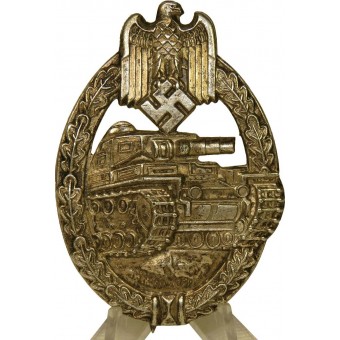 Silver Panzerkampfabzeichen- Tank assault badge by R.S. Espenlaub militaria
