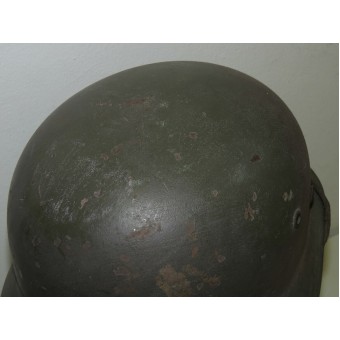German M 35 single decal camouflaged helmet Q64. Espenlaub militaria