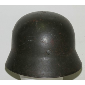 Wehrmacht Heer M35 helmet, late type issue, single decal ET62. Espenlaub militaria