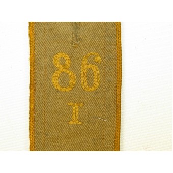 Early pre 1936 Hitlerjugend shoulder strap Bann 86, yellow piped. Espenlaub militaria