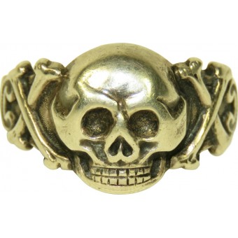 German traditional skull ring, sterling silver. Espenlaub militaria