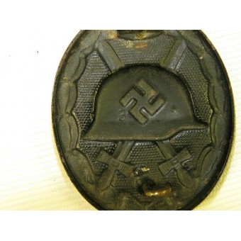 WW2 wound badge in black, 1939, steel, Wilhelm Deumer.. Espenlaub militaria