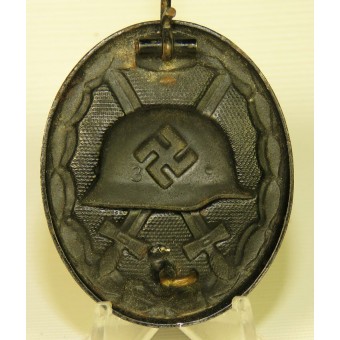 WW2 wound badge in black, 1939, steel, Wilhelm Deumer.. Espenlaub militaria