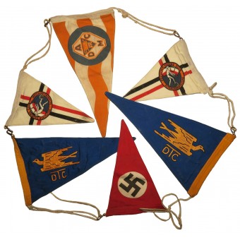 3rd Reich Set of 5 pennants Deutscher Touring Club - DTC. Espenlaub militaria