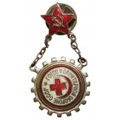 Badge “Ready for the sanitary defense of the USSR” No. E65902 "У. П. П. Ленобл /РОКК”