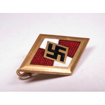 HJ member badge in gold - HJ Ehrenzeichen. 30 mm. Espenlaub militaria