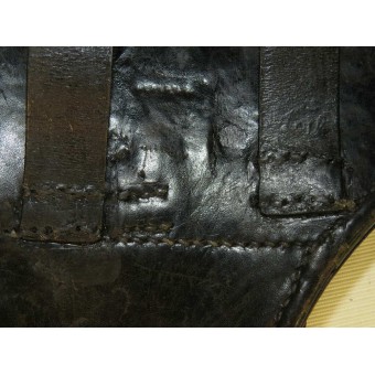 Black leather holster for P 08 Parabellum pistol.. Espenlaub militaria