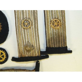 Kriegsmarine Ingenieur, Navy Engineer  insignia set.  Shoulder boards, trade sleeve insignia and eagle.. Espenlaub militaria