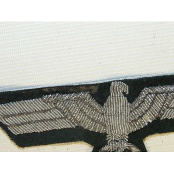 Wehrmacht Heer aluminum bullion hand embroidered breast eagle on felt. Espenlaub militaria