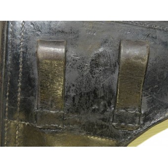 Wehrmacht Heer or Waffen SS 1939 year dated black leather holster for  P 08 Parabellum pistol. Espenlaub militaria