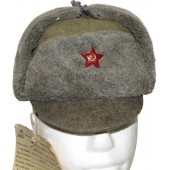 Gorro de invierno experimental del Ejército Rojo con visera, modelo 1941, Raro.