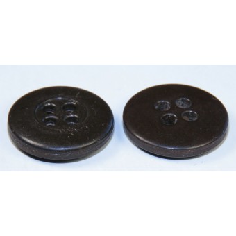 Dark brown 14 mm small bakelite button for German tunics. Espenlaub militaria