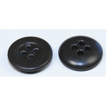 Dark brown bakelite small size, 15-mm German uniforms button, flat type. Espenlaub militaria