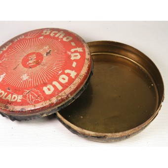 Scho-ka-kola chocolate empty tin for Wehrmacht. 1941 Wehrmacht Packung. Espenlaub militaria