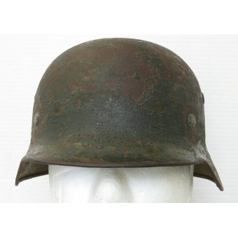 German m35 Wehrmacht Heer steel helmet. Battle damaged!. Espenlaub militaria