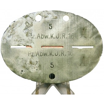 Anti tank Wehrmacht ID disc Pz Abw Kp I.R 16 early. Espenlaub militaria