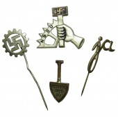 A set of 4 nazi badges/pins