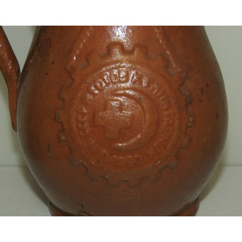 Pre-ww2 Soviet Russia milk jug with patriotic symbols of Osoaviakhim. Espenlaub militaria