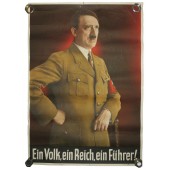 Propaganda poster with Hitler: Ein Volk, ein Reich, ein Führer!