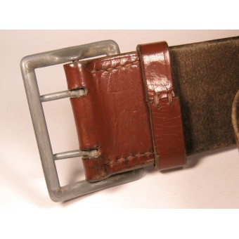 German officer’s Brown Leather Belt with claw buckle for Army or Luftwaffe Officers. Espenlaub militaria