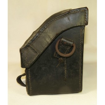 German Black leather  pouch for flare pistol ammos, marked 1937. Espenlaub militaria