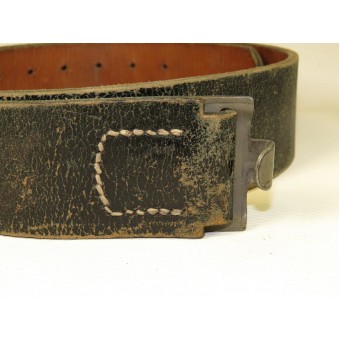 Wehrmacht or Waffen SS leather combat belt- 90 cm. Espenlaub militaria