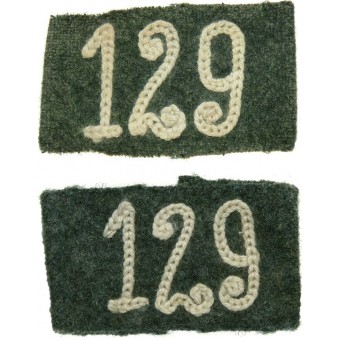 M 40 Slip on slides for Wehrmacht 129 Regiment's shoulder boards