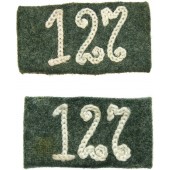 WWII German EM/NCO Shoulder strap slides for 127 Infantry regiment