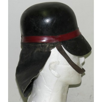RLB leather protective helmet with neck protection. ( RLB Leder Schutzhaube). Espenlaub militaria