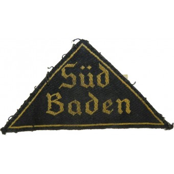 Hitlerjugend triangle patch with district name Sud-Baden. Espenlaub militaria