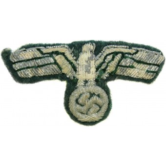 Wehrmacht Heer. Heavily worn condition visor or field hat bullion eagle.. Espenlaub militaria