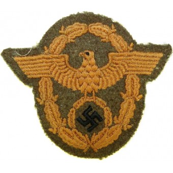 WW2 German Police arm eagle for Gendarmerie on a piece of DAK wool. Espenlaub militaria