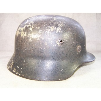 WW2 SE 64 M 40 Luftwaffe white camo steel helmet. Espenlaub militaria
