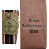 War Merit Medal- Kriegsverdienstmedaille 1939, in its bag of issue