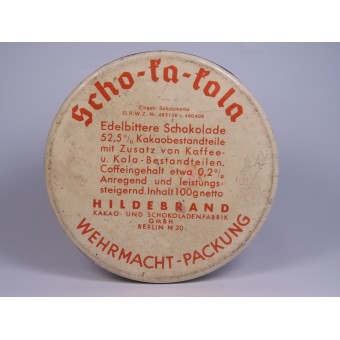 A can of semi-bitter German chocolate for the Wehrmacht Scho-ka-kola. Espenlaub militaria