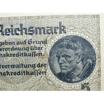 Occupation Reichsmarks for the Eastern Territories 5 Reichsmark. Espenlaub militaria