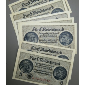 Occupation Reichsmarks for the Eastern Territories 5 Reichsmark. Espenlaub militaria