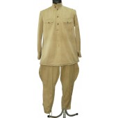 A set of a gymnasterka with pants made of US cotton supplied under Lend-Lease