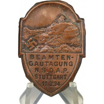 NSDAP - Beamten-Gautagung Stuttgart 11.2.1934 event badge. Espenlaub militaria
