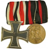 Iron Cross second class 1939 by W. Deumer in Ludenscheid and Sudetenland Medal medal bar