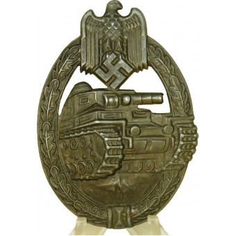 Bronze tank assault badge, back side owner named.. Espenlaub militaria