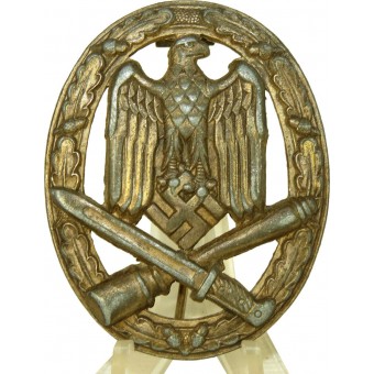 General assault badge with solid silvering, hollow.. Espenlaub militaria