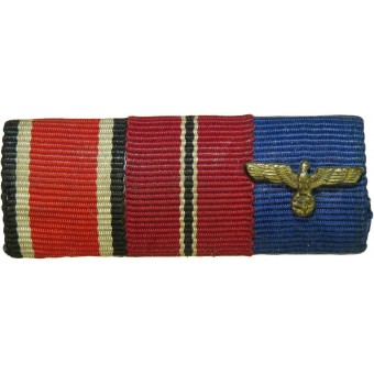 Wehrmacht Ribbon bar with 3 awards. WH medal, EK, and WiO medal. Espenlaub militaria