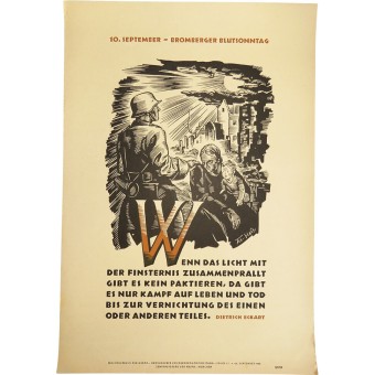 NSDAP poster - September 10  - Bromberger blood Sunday.. Espenlaub militaria