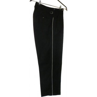 Allgemeine SS or SS-VT black, white piped straight trousers.. Espenlaub militaria