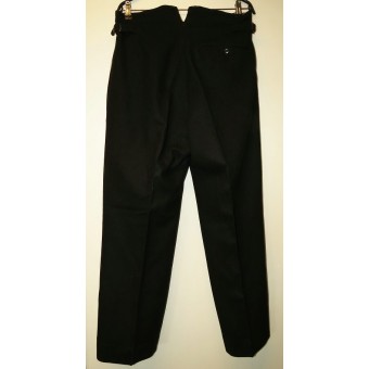 Allgemeine SS or SS-VT black, white piped straight trousers.. Espenlaub militaria