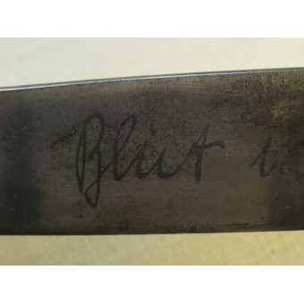 HJ Fahrtenmesser made by ASSO with etched blade with motto, Blut und Ehre. Espenlaub militaria