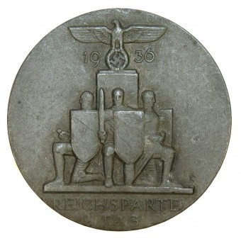 1936 NSDAP Reichsparteitag - Reichs Party Day Badge by Gustav Brehmer. Espenlaub militaria